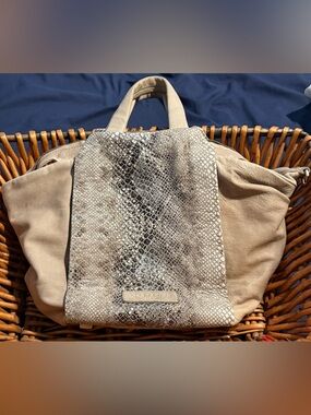 Liebskind Berlin Snakeskin Pattern and Cream Designer Women’s Tote